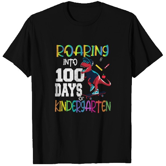 Dinosaur Pet Roaring Into 100 Days Kindergarten Funny T rexs Dinosaur Boy 7 T-Shirts