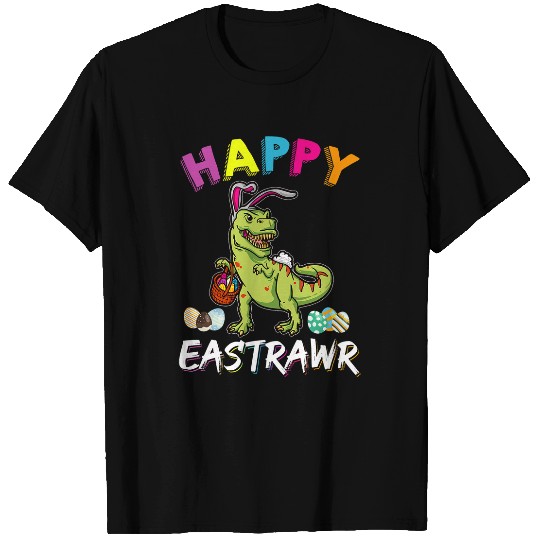 Dinosaur Pet Happy Eastrawr T rexs Dinosaur Happy Easter Bunny Egg Kid Boy T-Shirts
