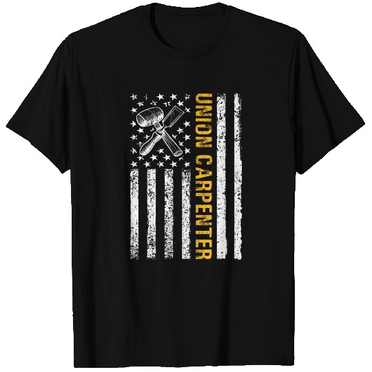 Woodworker Job American Flag Patriotic Union Carpenter Labor Day Carpentry T-Shirts