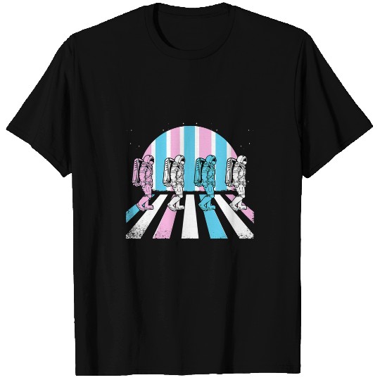 Astronaut Job Transgender Astronaut LGBT Q Space man Moon Trans Pride Flag T-Shirts