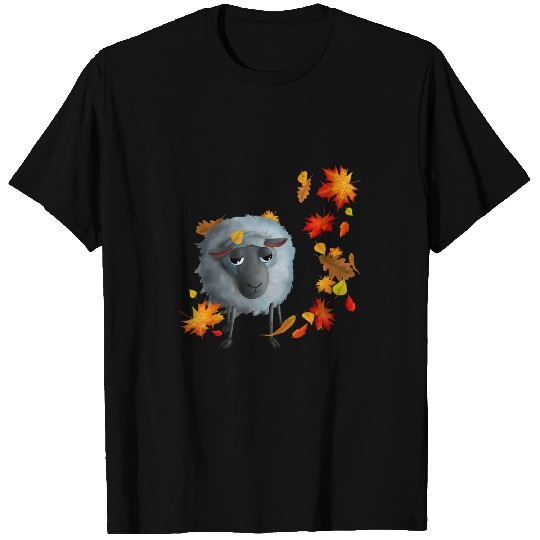 Sheep Pet Autumn Fall Maple Leaves Farmer Thanksgiving Day 3 T-Shirts