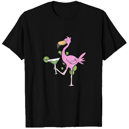 Flamingo Pet Citrus Birdline Mixed Drink Cocktail Alcohol Bar T-Shirts