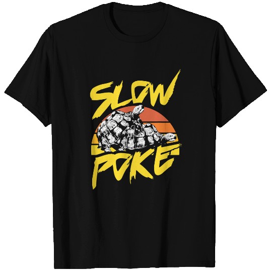 Turtle Pet Funny Mens Graphic Tee Slow Poke Turtle Vintage Slowpoke T-Shirts