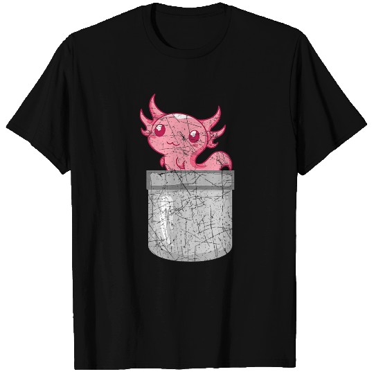 Axolotls Pet Cute Pocket Animal Mexican Amphibian Salamander Axolotls T-Shirts