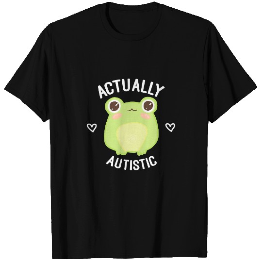 Autism Puzzle Frog Actually Autistic Cute and Kawaii Frog Neurodivergent T-Shirts