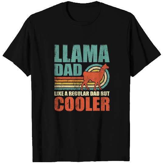 Llama Pet Mens Funny Llama Dad Like A Regular Dad But Cooler Fathers Day T-Shirts