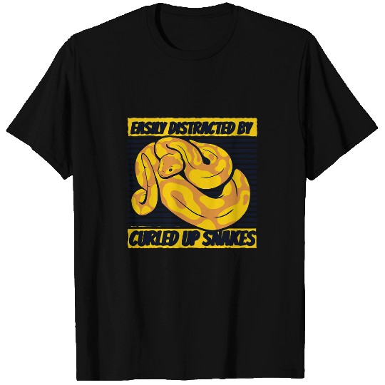 Python Pet Easily Distracted By Curled Up Snakes Banana Ball Python T-Shirts