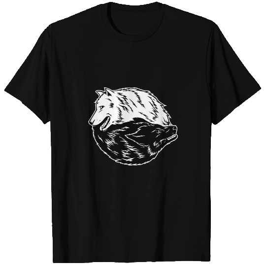 Coyote Mammal Ying Yang Wolves 2Spirit Animal 2Therian T-Shirts