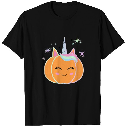 Unicorn Pet Pumpkin Halloween Thanksgiving Pink or Purple T-Shirts