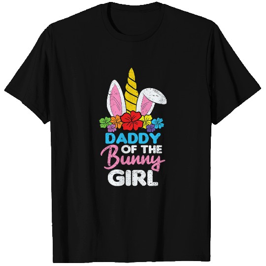 Unicorn Pet Rabbits Mens Daddy Bunny Rabbit Girl Easter Unicorn Family Matching Papa T-Shirts