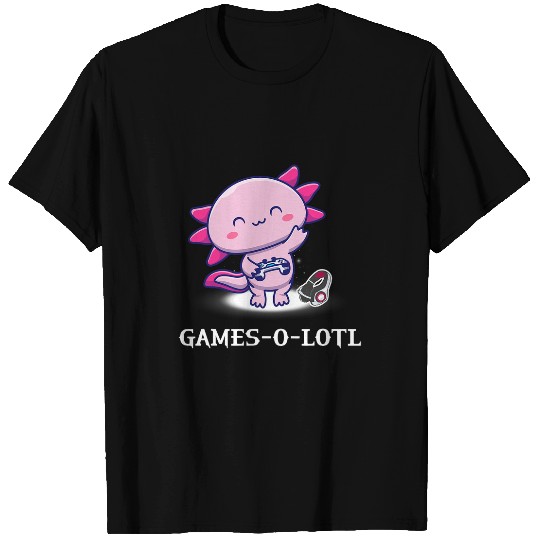 Axolotls Pet Gamesolotl Gamer Axolotls Fish Playing Video Games Lizard T-Shirts