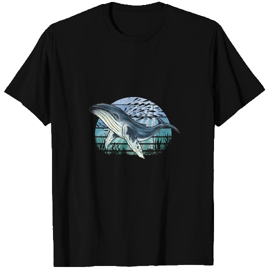 Whale Pet Retro Underwater Fish Coral Humpback T-Shirts