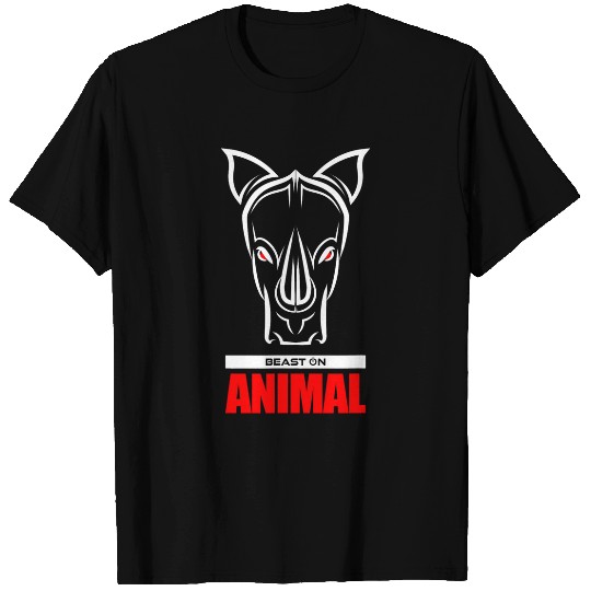 Rhino Pet Gym Rhino Head Red Animal Gains Workout Fitness Training T-Shirts