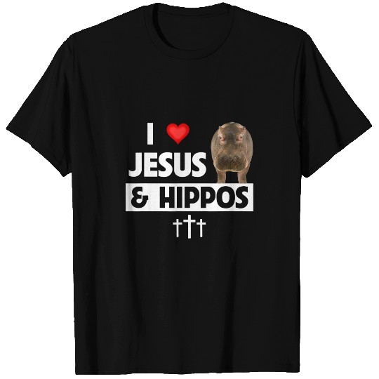 Hippo Pet Christian I Love Jesus and Hippos Christian Wildlife Safari Animals T-Shirts