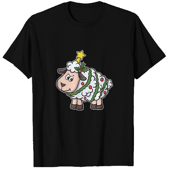 Sheep Pet White Sheep Funny Christmas Tree Ornaments Decoration T-Shirts