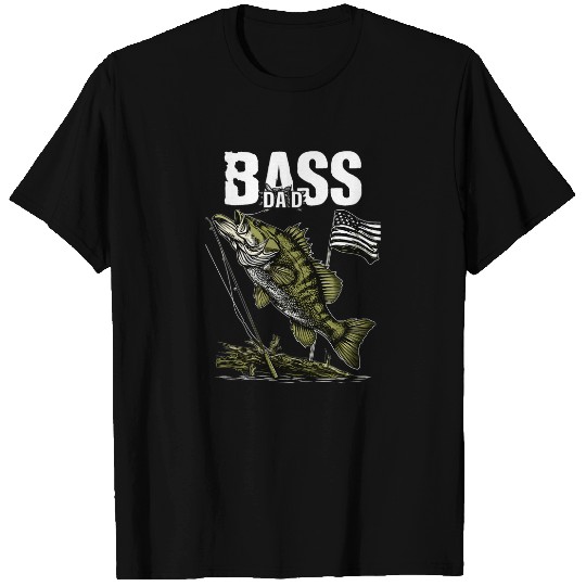 Fishing Fun Fathers Day American US Flag With Black Bass Dad Fishing 10 T-Shirts