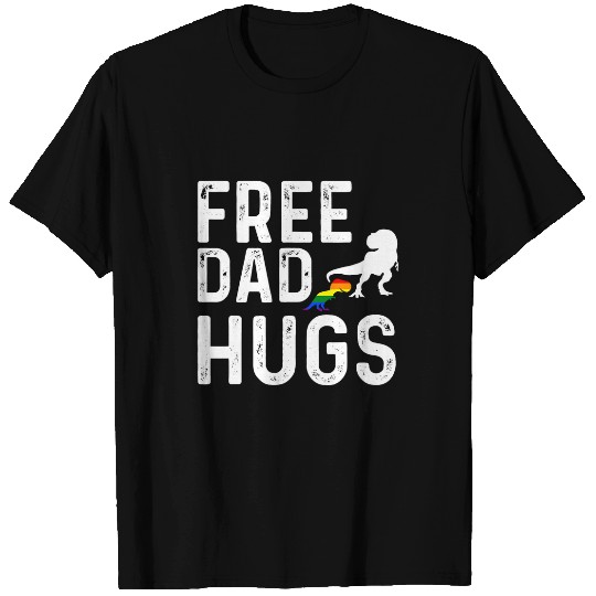 Dinosaur Pet LGBT  Dad Hugs LGBT Pride Rainbow Dinosaur rexs Fathers Day T-Shirts