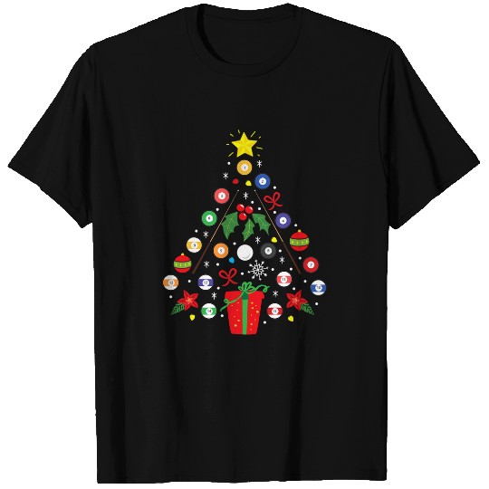 Sport Billiard Pool Player Christmas Ornament Tree Funny Gift Men T-Shirts