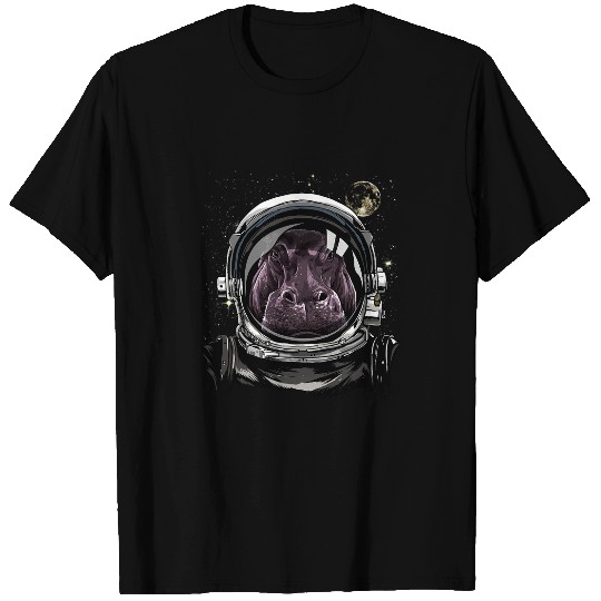 Hippo Pet Outer Space Astronaut Hippopotamus Animal Face Hippo Galaxy T-Shirts