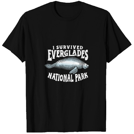 Manatee Pet I Survived Everglades National Park Manatee Florida Retro02 T-Shirts