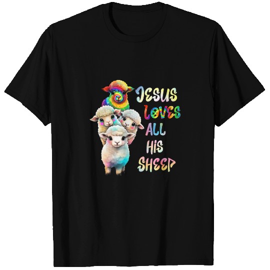 Sheep Pet Lgbt Jesus Loves All His Sheep Christianity Gay Pride Month 0 T-Shirts