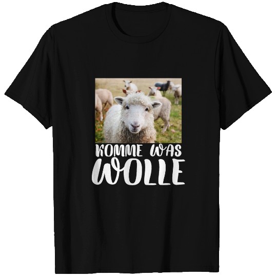 Sheep Pet Komme Was Wolle Lamb Saying Sheep Wool Sheep Head Evolution T-Shirts