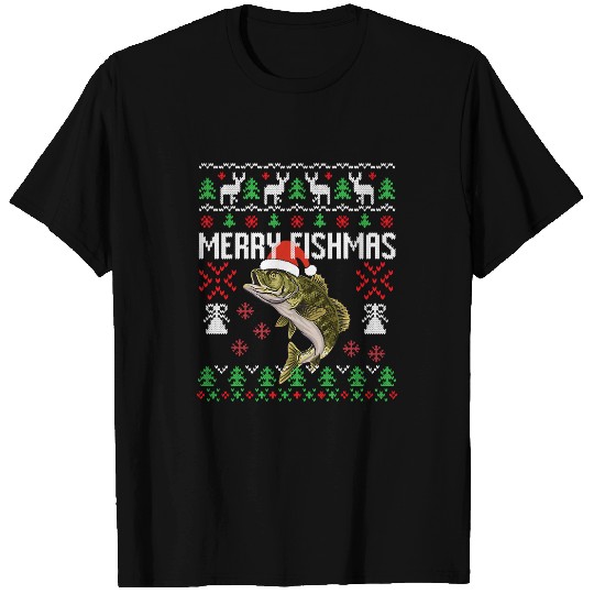 Fishing Fun Merry Fishmas Christmas Tree Funny Fishing xmass Pajama 501 T-Shirts