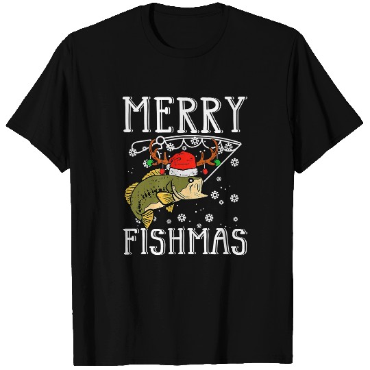 Fishing Fun Merry Fishmas Fish Fishing xmass PJs Christmas Pajama Dad Men 505 T-Shirts