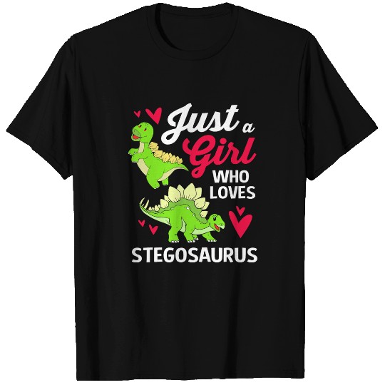 Dinosaur Pet Just A Girl Who Loves Dinosaur Stegosaurus Girls T-Shirts