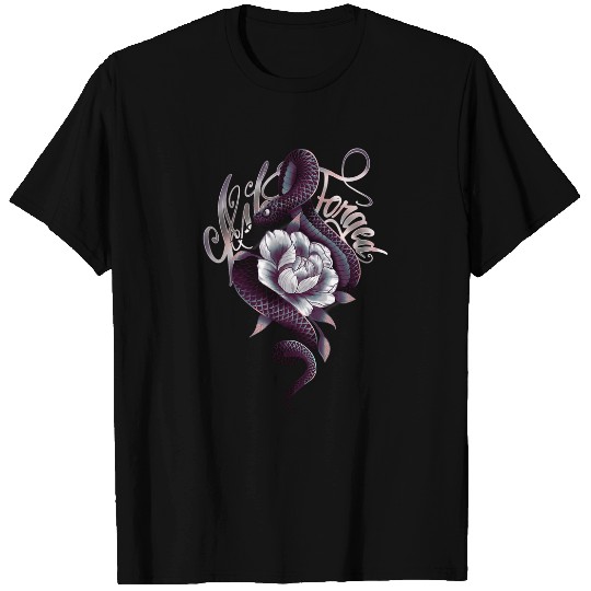 Snake Pet Peony Tattoo Style T-Shirts