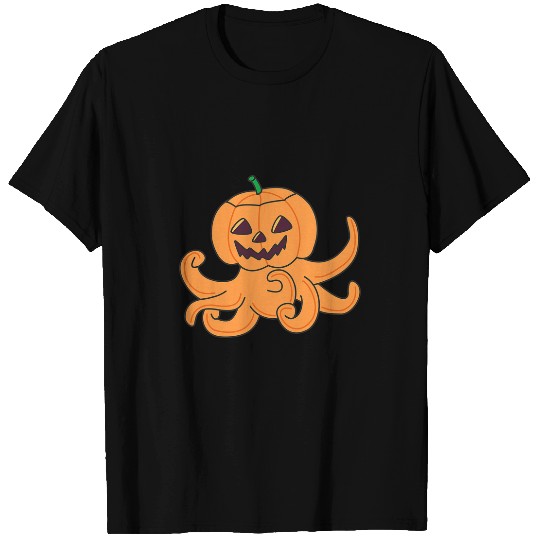 Octopus Pet In Pumpkin Orange Kraken Halloween T-Shirts