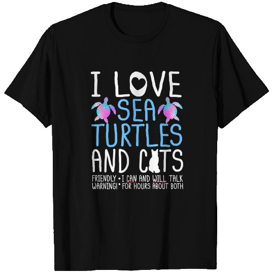 Turtle Pet White Ca I Love Sea Turtles And Cats Cool Beach 163 T-Shirts