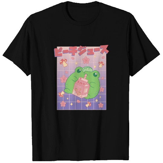 Frog Pet Japanese Kawaii Strawberry Milk Japan Mushroom Graphic T-Shirts