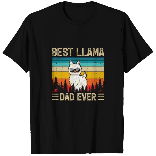 Llama Pet Mens Llama vintages Funny Llama Dad Ever Fathers Day T-Shirts