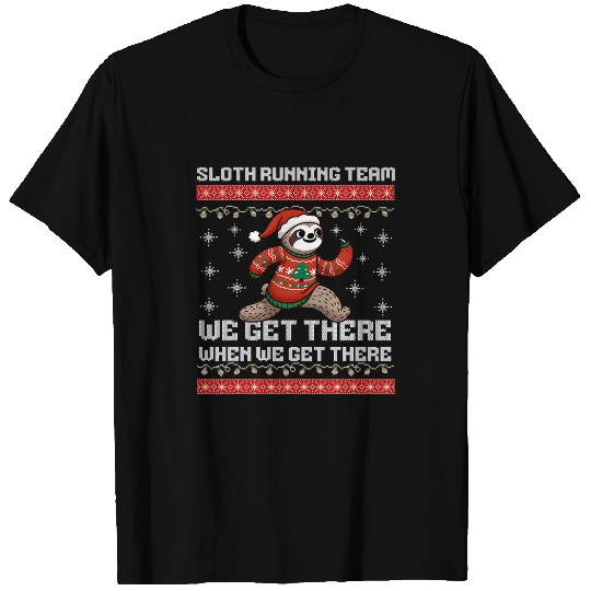 Sloth Pet Christmas k Running Team Squad xmass Fun Run T-Shirts