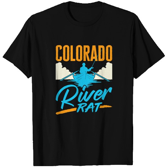 Fishing Fun Colorado River Rat Rafting Canoeing Fishing Boating T-Shirts