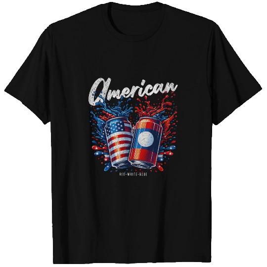 Beer Fun Laos American Flag Beer 4th Of July USA Drinking T-Shirts