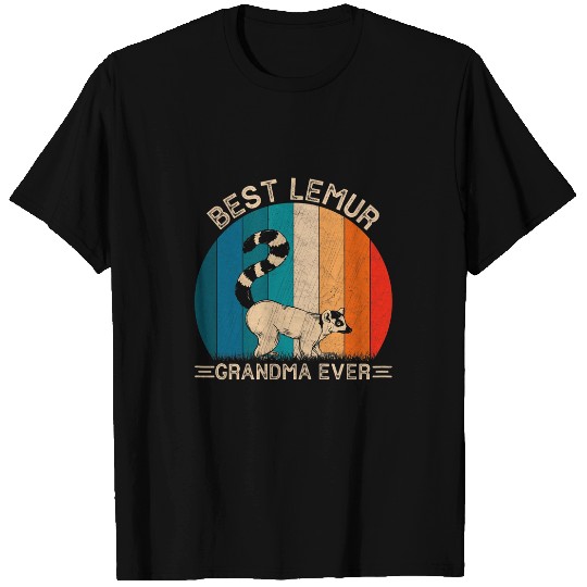 Lemur Pet Womens Retro Lemur Design For Grandma Funny Mothers Day T-Shirts