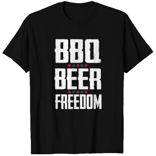 Beer Fun 4th of July BBQ Beer Freedom Funny Independence Day Party T-Shirts