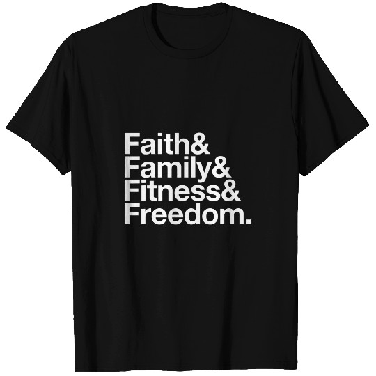 Faith Family Freedom Fitness List 2USA God Religion Christ T-Shirts