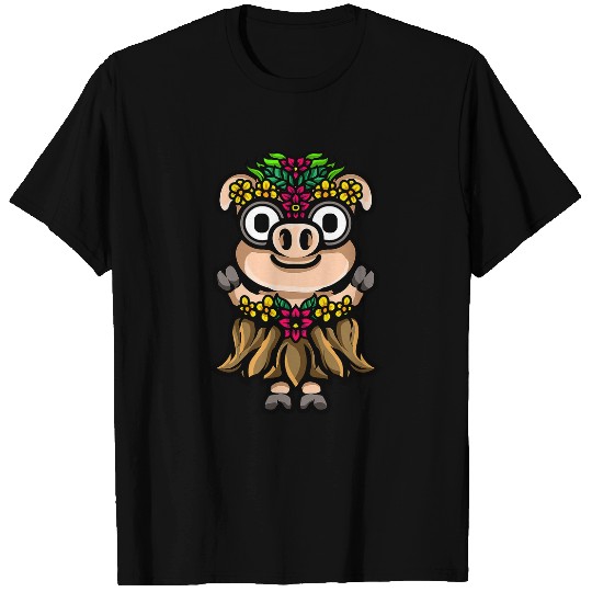 Pig Pet Cool Hawaiian Luau Pig Funny Boar Lover Hula Dancing Gift 4 T-Shirts