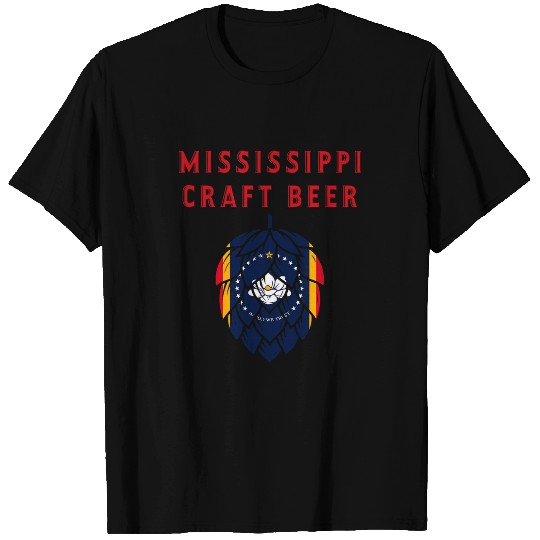Beer Fun Mississippi State Flag Craft Beer Beer Lovers Red Design T-Shirts
