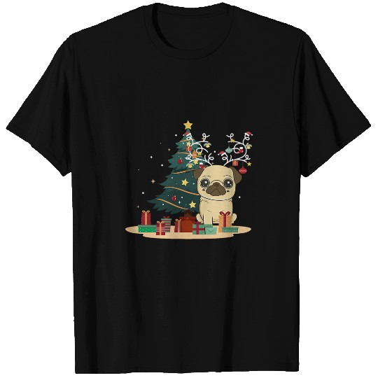 Pug Pet Dog Tree Christmas Sweater xmass Pet Dog Lover Owner T-Shirts
