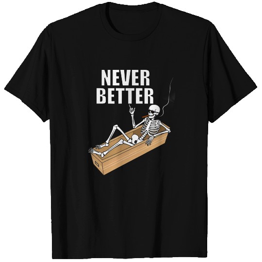 Beer Fun Skeletons wearing sunglasses coffin beer mug halloween T-Shirts