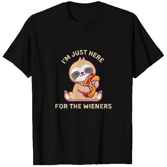 Sloth Pet Funny hotdog Im just here for the wieners cute T-Shirts