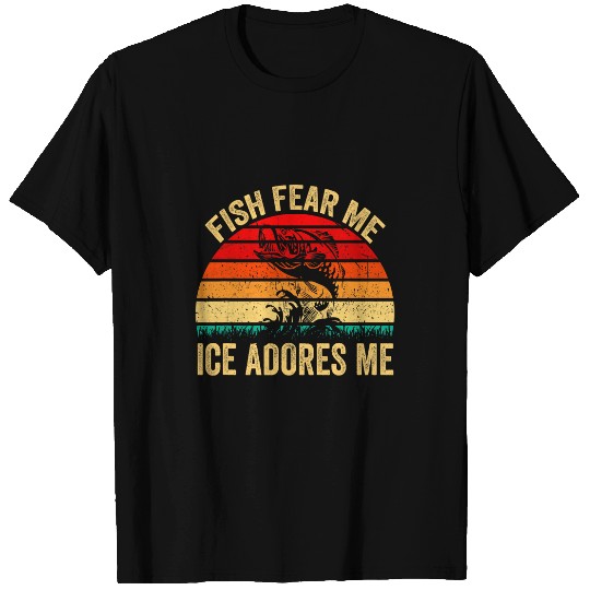 Fishing Fun Fish Fear Me Ice Adores Me vintages Funny Bass Fishing T-Shirts