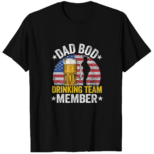 Beer Fun Dad Bod Drinking Team Member American Flag 4th Of July Beer 22 T-Shirts
