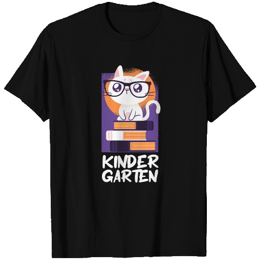 Book Fun kindergarten cat book girls boys teacher team kinder squad T-Shirts