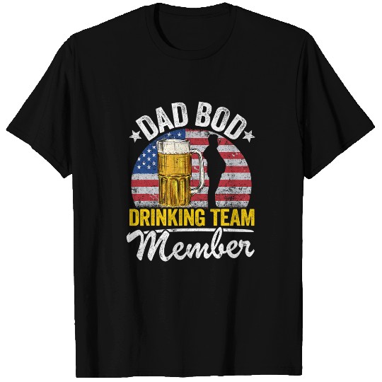Beer Fun Dad Bod Drinking Team Member American Flag 4th Of July Beer 19 T-Shirts