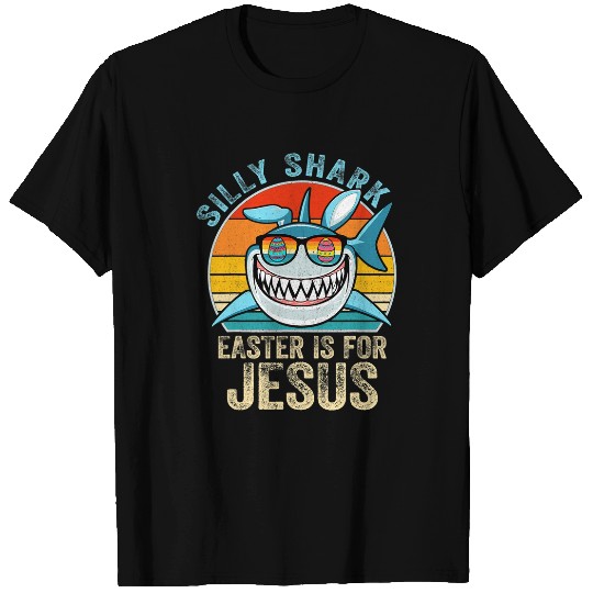 Shark Pet Christian Christians Retro Silly Shark Tee Easter Is For Jesus T-Shirts